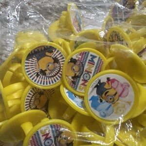 Yellow Minions Ring Cupcake Toppers Deco Quantity 25